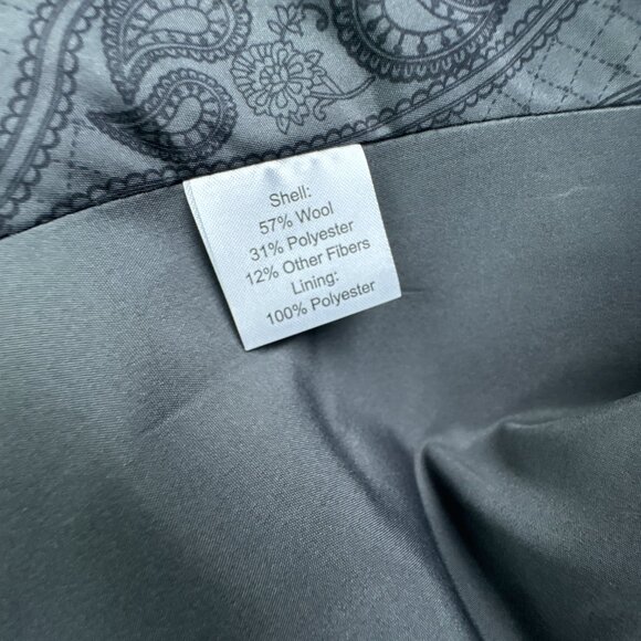 Joseph Abboud Sport Coat Mens XL Gray Herringbone Wool Blend Elbow Patch Blazer - Picture 8 of 16